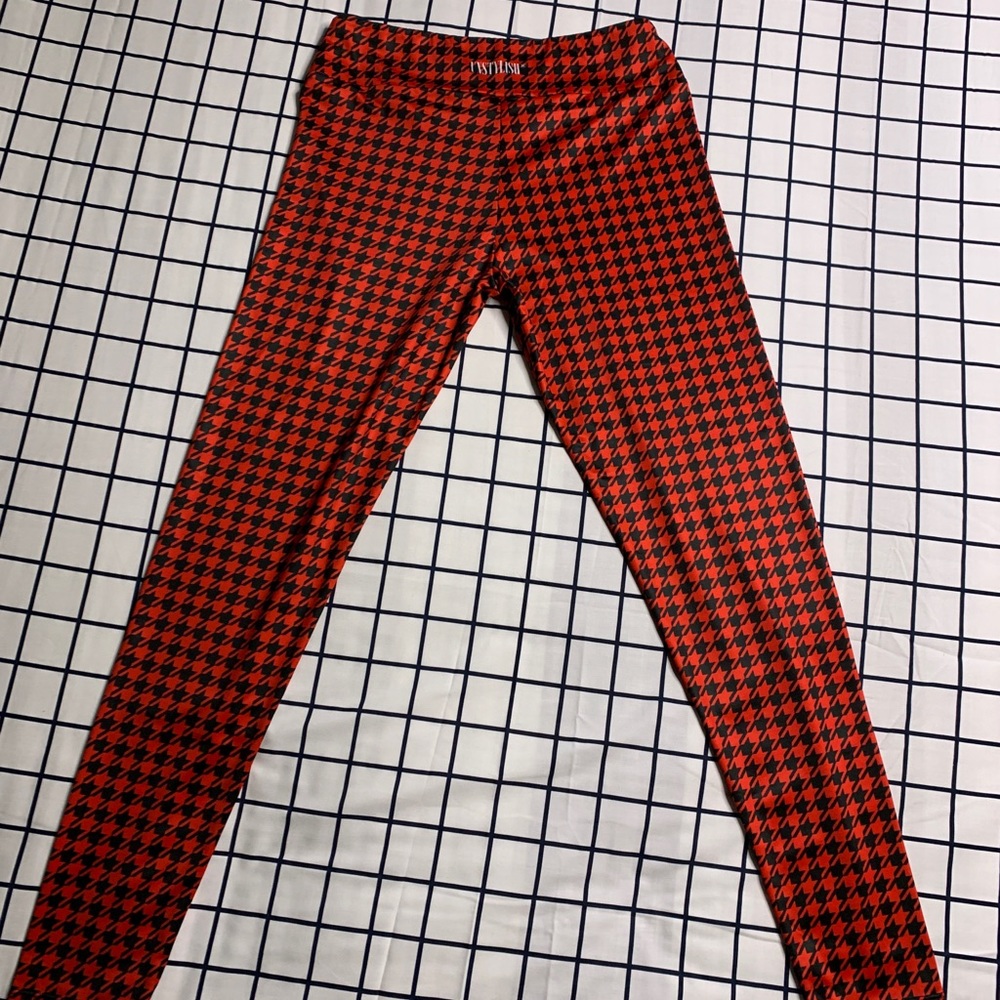 Red Houndstooth leggings